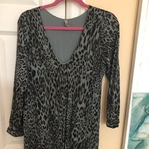 Please Brand Leopard Print Muumuu-Style Dress